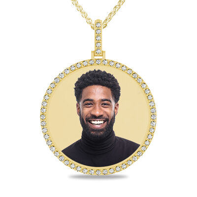 Lab Grown Diamond 1 1/4ctw Round Pendant in 10K Yellow Gold